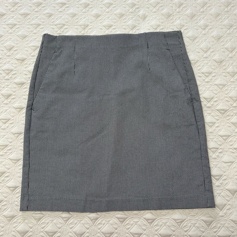 Dynamite Black and White Plaid Mini Pencil Skirt